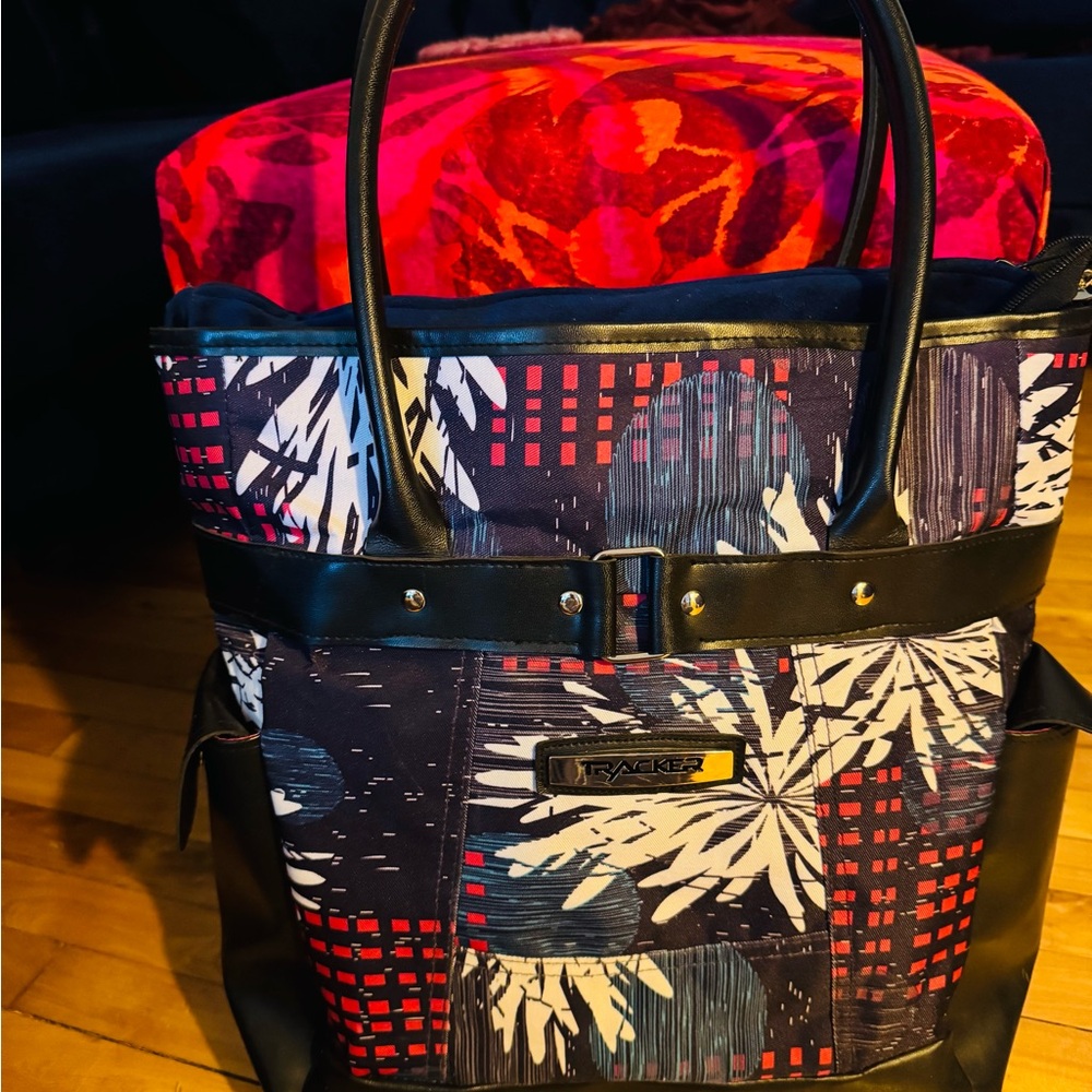 Black and Red Patterned Women's Tote